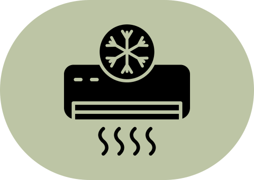Icono de aire acondicionado con símbolo de copo de nieve en el Hostal Zaragoza Centro