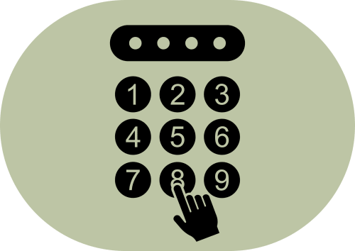 Teclado de entrada con botones numerados 1-9 y teclas de función en Hostal Zaragoza Centro