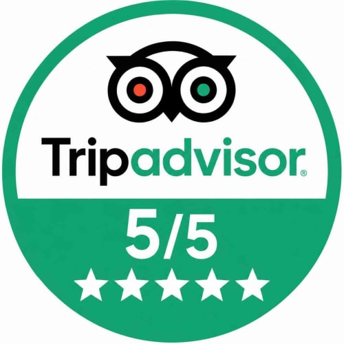 TripAdvisor 5/5 star rating badge for La Design.aTA Experience Bed & Breakfast in Roma