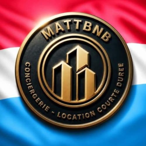 MATTBNB concierge location courtée duree service badge with Luxembourg flag background