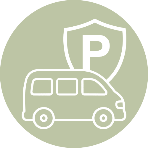 Icono de estacionamiento del Hostal Zaragoza Centro - servicio de aparcamiento seguro disponible