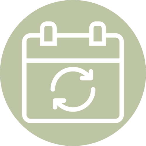 Calendario con iconos de flechas de actualización para las políticas de reserva del Hostal Zaragoza Centro