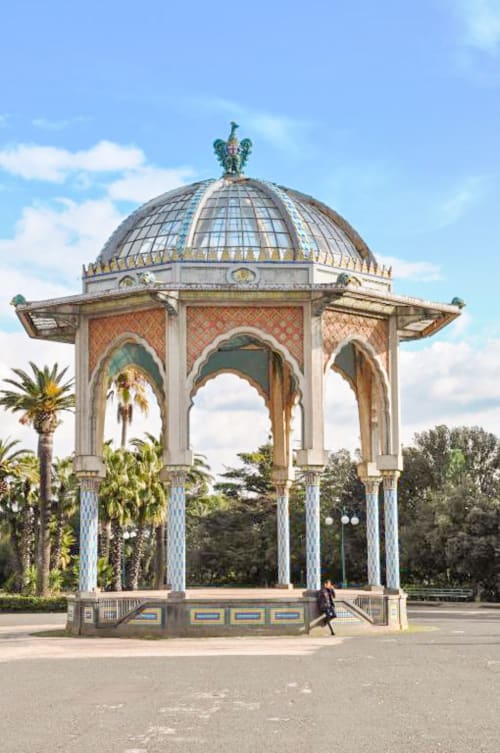 Ornate dome pavilion with arches in Caltagirone, Sicily near I colori della Sicilia accommodations