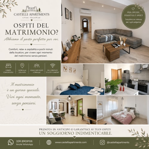Castelli Apartments Albano Laziale, location per matrimoni con camere arredate modernamente, spazi abitativi, cucina e camere da letto