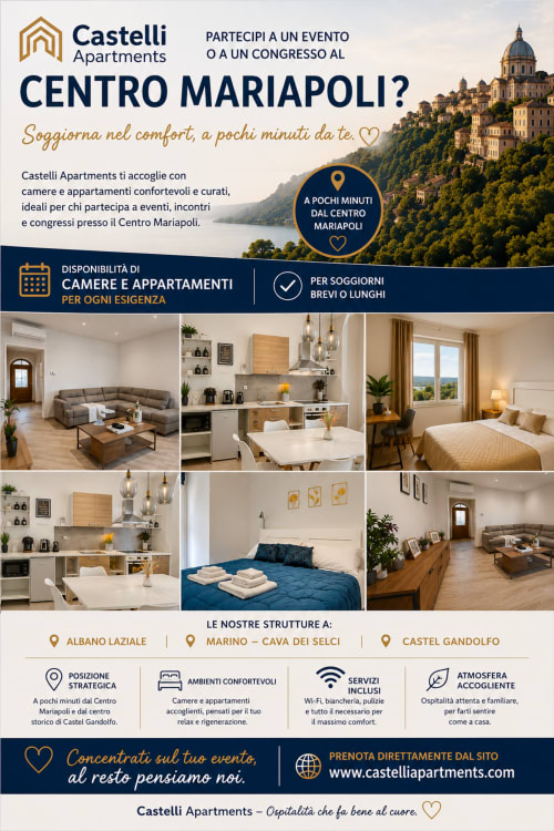 Castelli Apartments vicino a Centro Mariapoli: camere confortevoli e cucine ad Albano Laziale