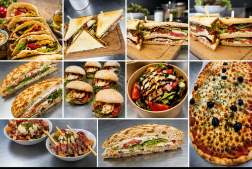 Menu gastronomique de l'Hôtel le Tilleul : sandwiches, pizzas, salades et burgers à Corps