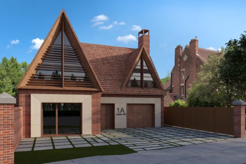 The Coach House at 100 Banbury Road Oxford - brick villa with triangular gable windows and modern courtyard entrance