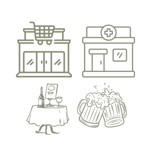 Servicios de tienda, farmacia, restaurante y bar en el Hostal Zaragoza Centro