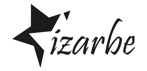 Logotipo del Hotel Izarbe con diseño de estrella negra y texto en cursiva, Burgos España