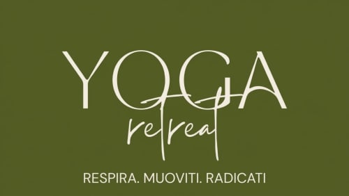 Logo ritiro yoga con il motto 'Respira. Muoviti. Radicati' presso Podere di Maggio, Santa Fiora