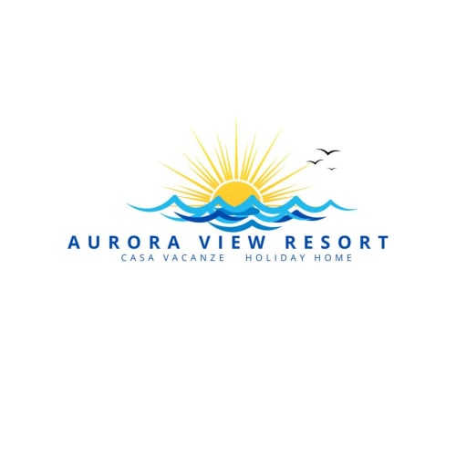 Logo di Aurora View Resort con alba sul mare, casa vacanze a Mascali, Sicilia