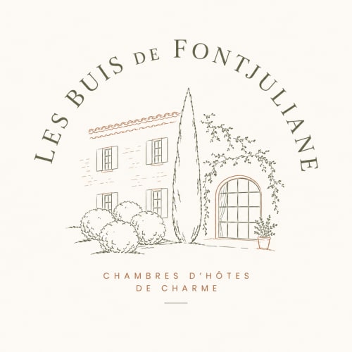 Logo de la maison d'hôtes Les buis de Fontjuliane à Sauzet, France