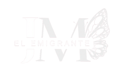 Logo del Hotel JM El Emigrante con diseño de mariposa, hospitalidad en Villanueva de la Serena