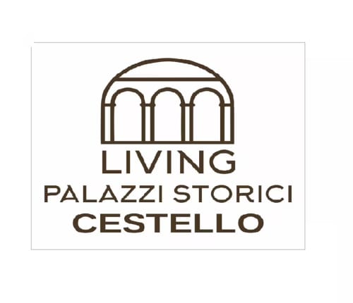Logo Living Palazzi Storici Cestello con tre archi, alloggio storico a Bologna