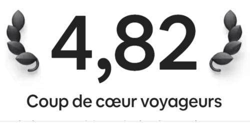 Insigne de notation 4.82 avec couronnes de laurier pour l'hôtel Cannes Location de Pascale Beaud