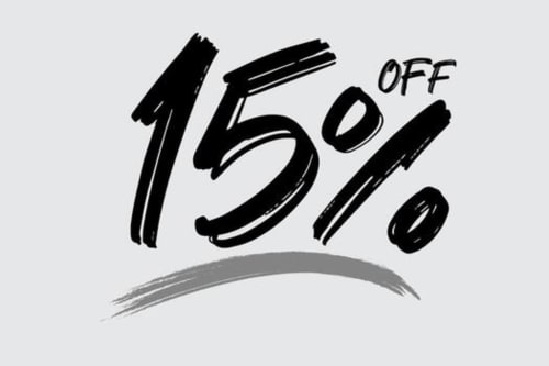 Grafica promozionale con sconto del 15% per l'hotel Casuzza di Girgenti ad Agrigento, Italia