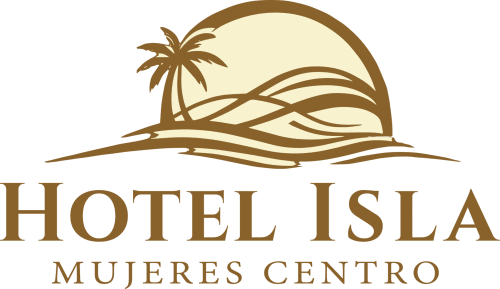 Hotel Isla logo featuring palm tree and waves, Isla Mujeres Centro property management