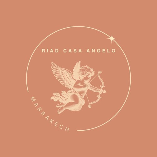 Logo du Riad Casa Angelo représentant un chérubin à l'arc, à Marrakech