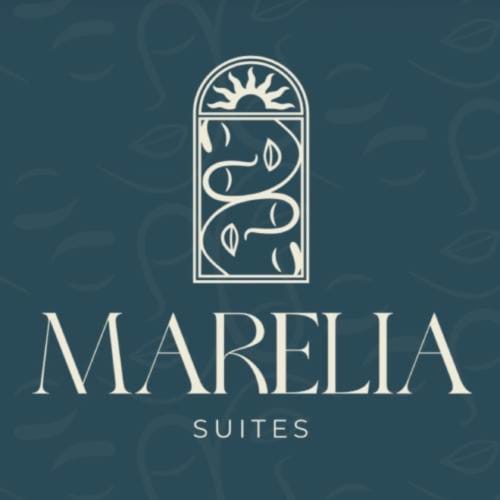 Logo Marelia Suites con design botanico e sole in turchese, bed and breakfast a Vasto Italia