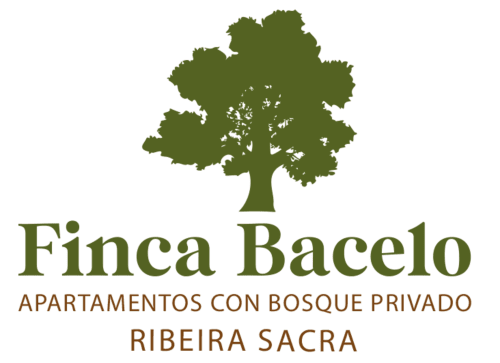 Logo de Finca Bacelo con árbol, apartamentos con bosque privado en Ribeira Sacra
