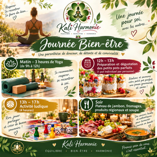 Kali Harmonie Wellness-Tag: Yoga, Gebäck, Spiele und Gourmet-Dinner im Hotel Chante Cristal