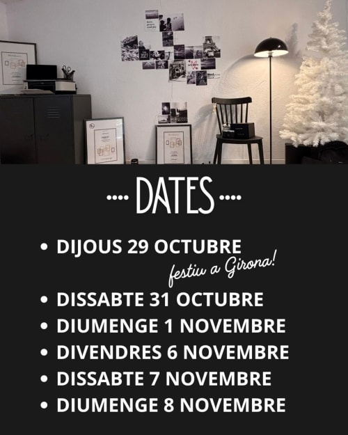 Póster de calendario de eventos Espai Valldevia con actividades y celebraciones del hotel para octubre y noviembre