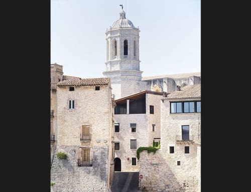 Medieval stone buildings and bell tower in historic Girona, Spain - Alemanys 5 cottage rental location