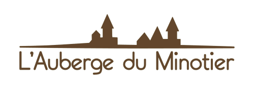 Logo de L'Auberge du Minotier avec silhouette de château, gîte Les Garennes sur Loire