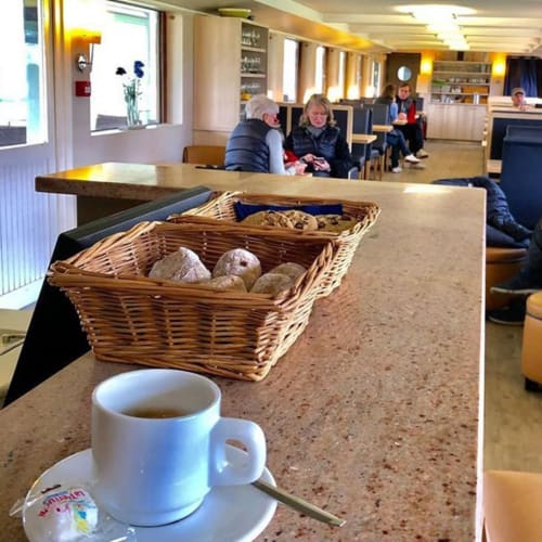Coffee and pastries at Résidence Aurmat boutique hotel in Boulogne-Billancourt, Paris