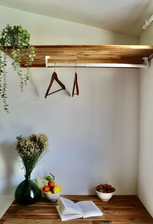 Coin de lecture cosy à la Suite Choukran de Mi Casa Es Su Casa, Carcassonne, avec étagères en bois, plantes et fleurs séchées.