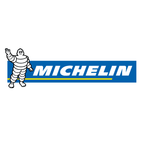 Logo Michelin avec la mascotte Bibendum qui salue, symbolisant la qualité des pneus et l'excellence du voyage pour les hébergements d'Epinac