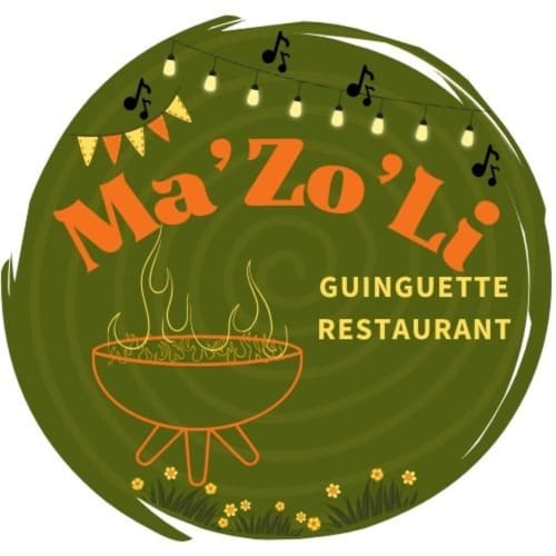 Logo du Restaurant Ma Zo'li Guinguette avec grill et décors festifs en vert