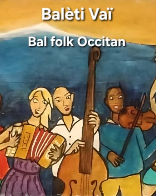 Traditional Occitan folk musicians performing at Le Bacalan in Mormoiron, France