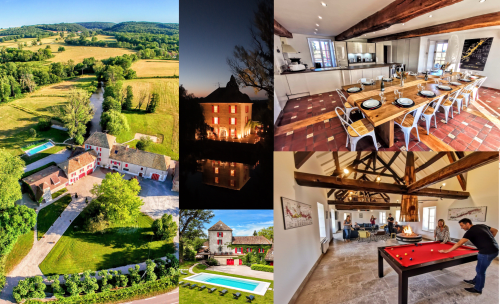 Vindihouses luxury B&B in Epinac, France: countryside estate with dining hall, pool, and game room
