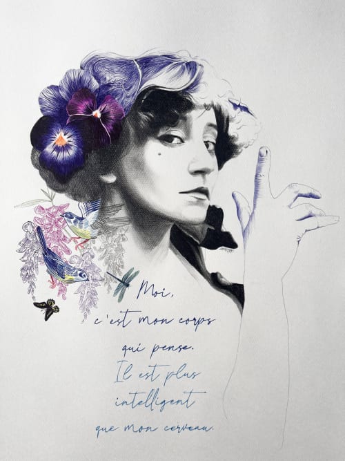 Artistic portrait with French quote at Domaine de l'Ocrerie, Pourrain