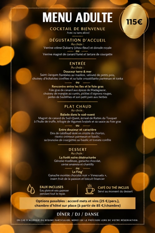 Menu gastronomique Le Domaine d'Hérambault à 115€ en Pas-de-Calais, cuisine française raffinée