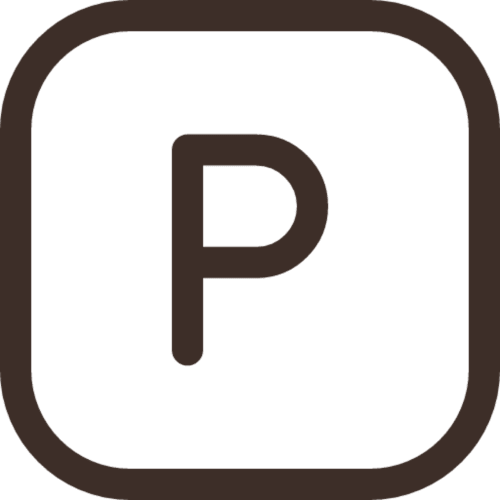 Parkplatzschild-Symbol P für das Hotel Casa Azcona in Zizur Mayor, Spanien