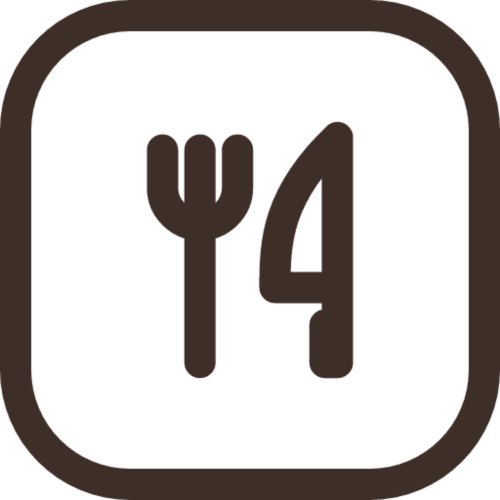 Gabel- und Messersymbol für das Gastronomie-Angebot des Hotels Casa Azcona in Zizur Mayor
