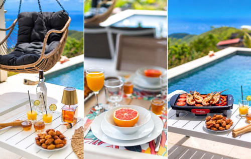 Villa de luxe avec terrasse piscine, petit-déjeuner au pamplemousse, cocktails, crevettes grillées et vue sur l'océan aux Terrasses du Morne