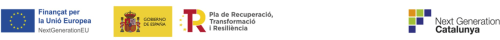 Logos de financement UE et du gouvernement espagnol pour les programmes de récupération de l'hôtel Roch à Altron, Lleida