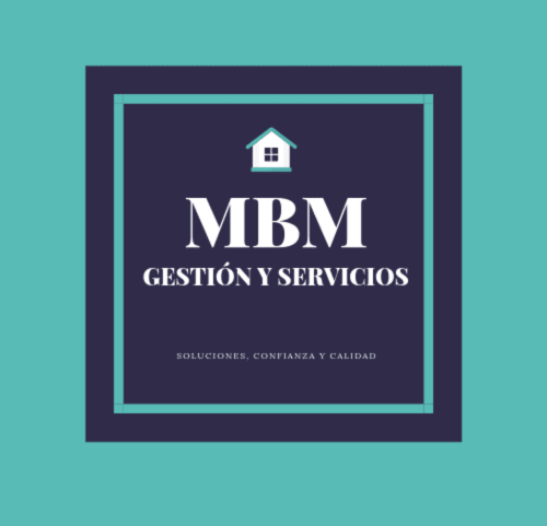 Logo de MBM Gestión y Servicios albergue en Arucas, Las Palmas con icono de casa y lema soluciones, confianza y calidad