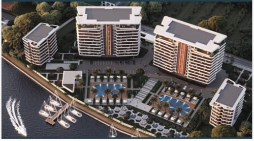 OD Cribs luxury apartments at Jabi Lake, Abuja with waterfront views, pools, and modern architecture