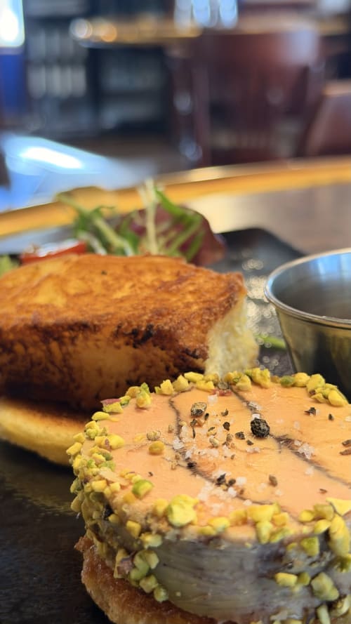Gourmet pastries and foie gras terrine at Hotel Beau Rivage, French Alps dining