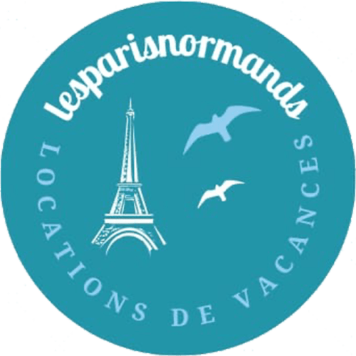 Logo Les Paris Normands avec la Tour Eiffel et mouettes, chambre d'hôtes à Villers-sur-Mer, France