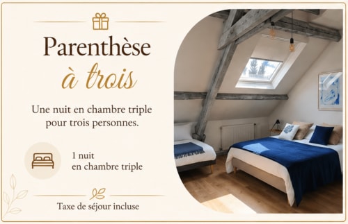Chambre triple Parenthèse à trois de la maison d'hôtes Le Domaine d'Hérambault, Pas-de-Calais, France