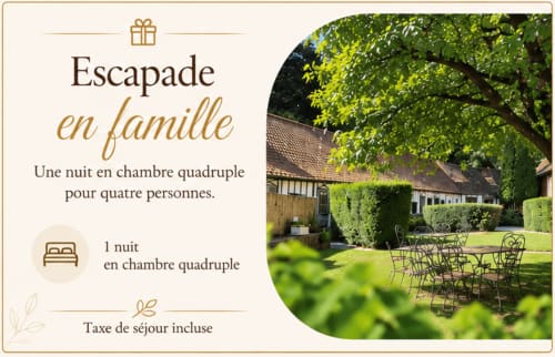 Escapade en famille au Domaine d'Hérambault : coin détente jardin face au manoir historique du Pas-de-Calais