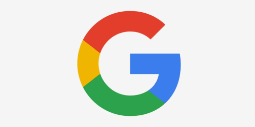 Logo do Google com cores vermelha, amarela, verde e azul em fundo branco