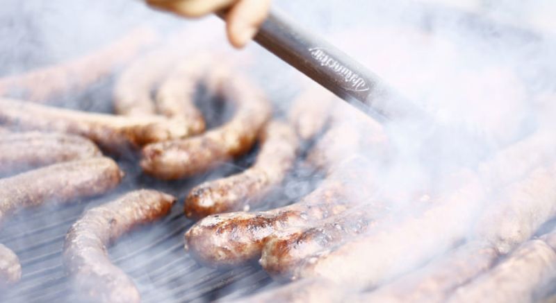 grilling on backyard deck