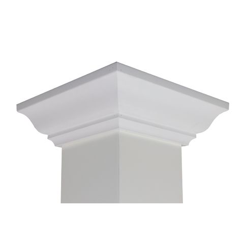 Crown Cap for Tapered Postwrap - White with Smooth Finish