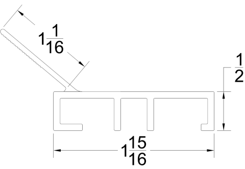 Vinyl Overhead Door Stop Seal - 2"